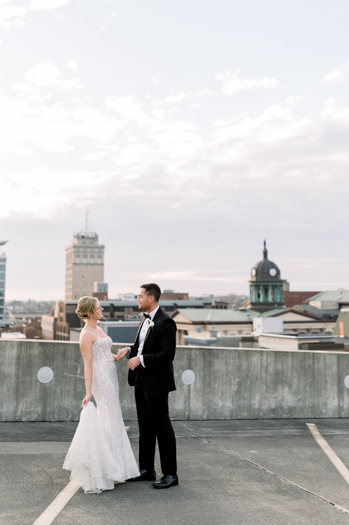 Continuation of the love story in Lancaster City, where the bride and groom showcase their high-end connection against the city's backdrop.