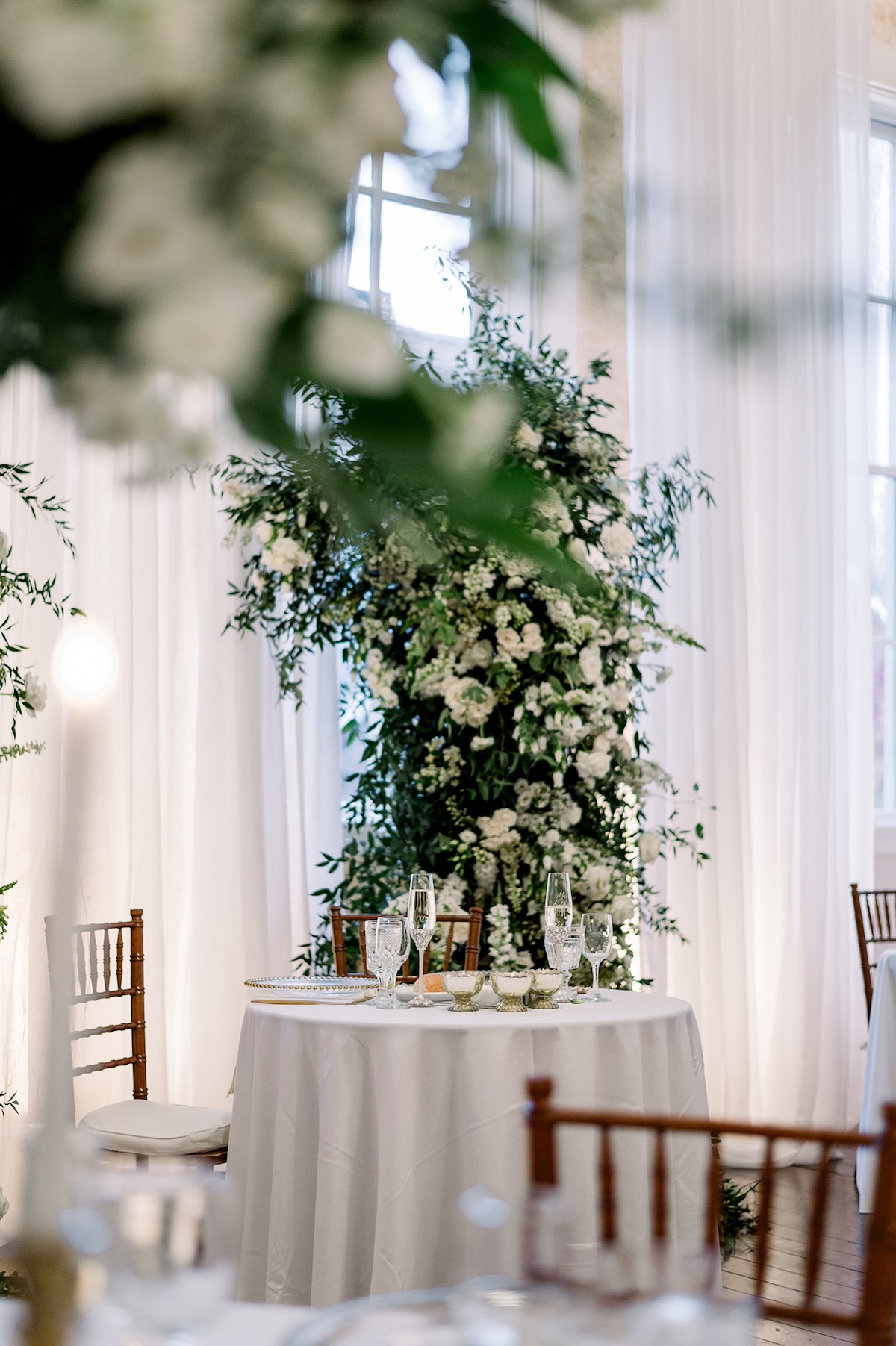 An editorial focus on draping and backdrop details, creating a high-end setting that adds a touch of luxury to the celebration.