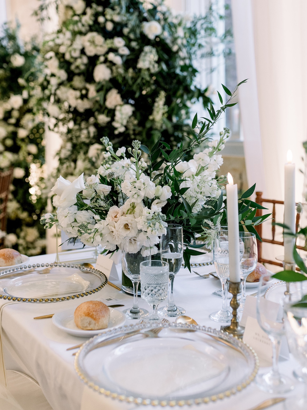 A stunning capture showcasing the elegance of the table setting, featuring refined decor elements that enhance the overall aesthetic.