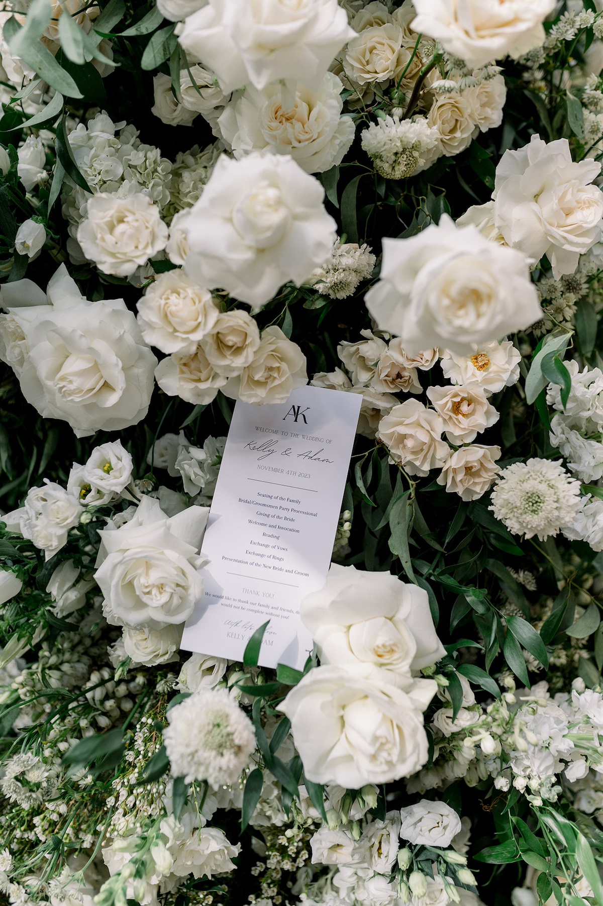 Close-up of Petals by Style's floral arrangements at Excelsior, showcasing the meticulous floral artistry that adorned the venue.